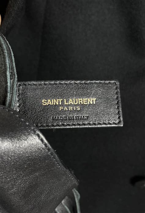 SAINT LAURENT Lambskin Anita Tassed Crossbody Bag Black 